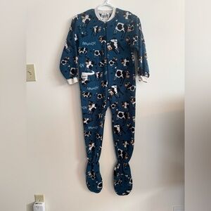 Lazy One Blue Cow Print Footed One-Piece Pajamas